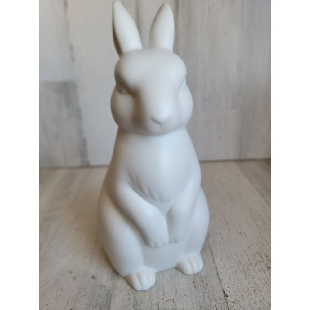 Hallmark white‎ bunny ceramic tea light candle holder Easter spring
